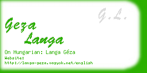 geza langa business card