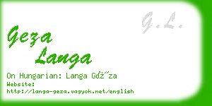 geza langa business card